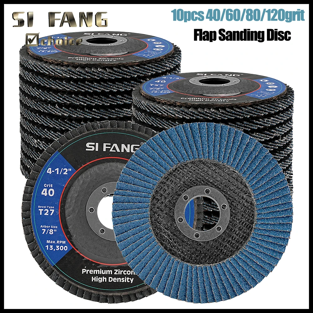 10pcs Flap Discs 115mm Angle Grinder Sanding Discs 40/60/80/120 Grinding Wheel Flap Discs Metal For Removal Abrasive Tool