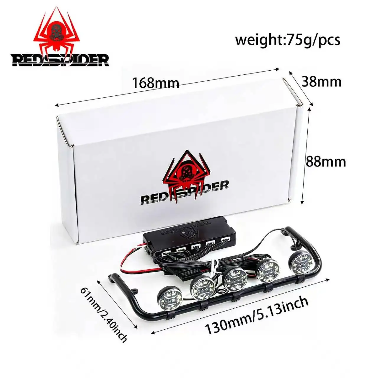 RC LED Lights Roof Light Bar Tail Light Kit for 1/10 RC Crawler Upgrades Parts view 2