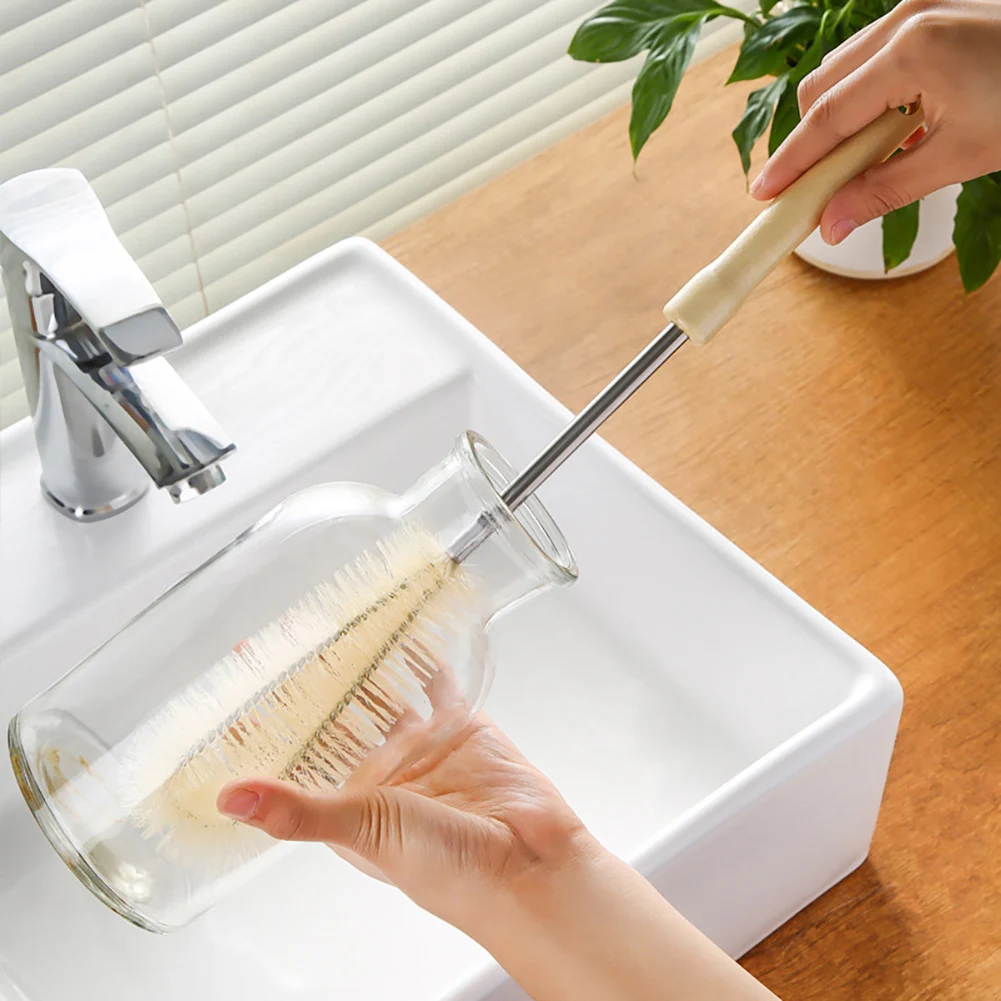 Long Handle Silicone Bottle Brush Kitchen Cleaning Tool Blender Jar Juicer Glasswares Deep Cleaning Tool Daily Glass Scrubbers