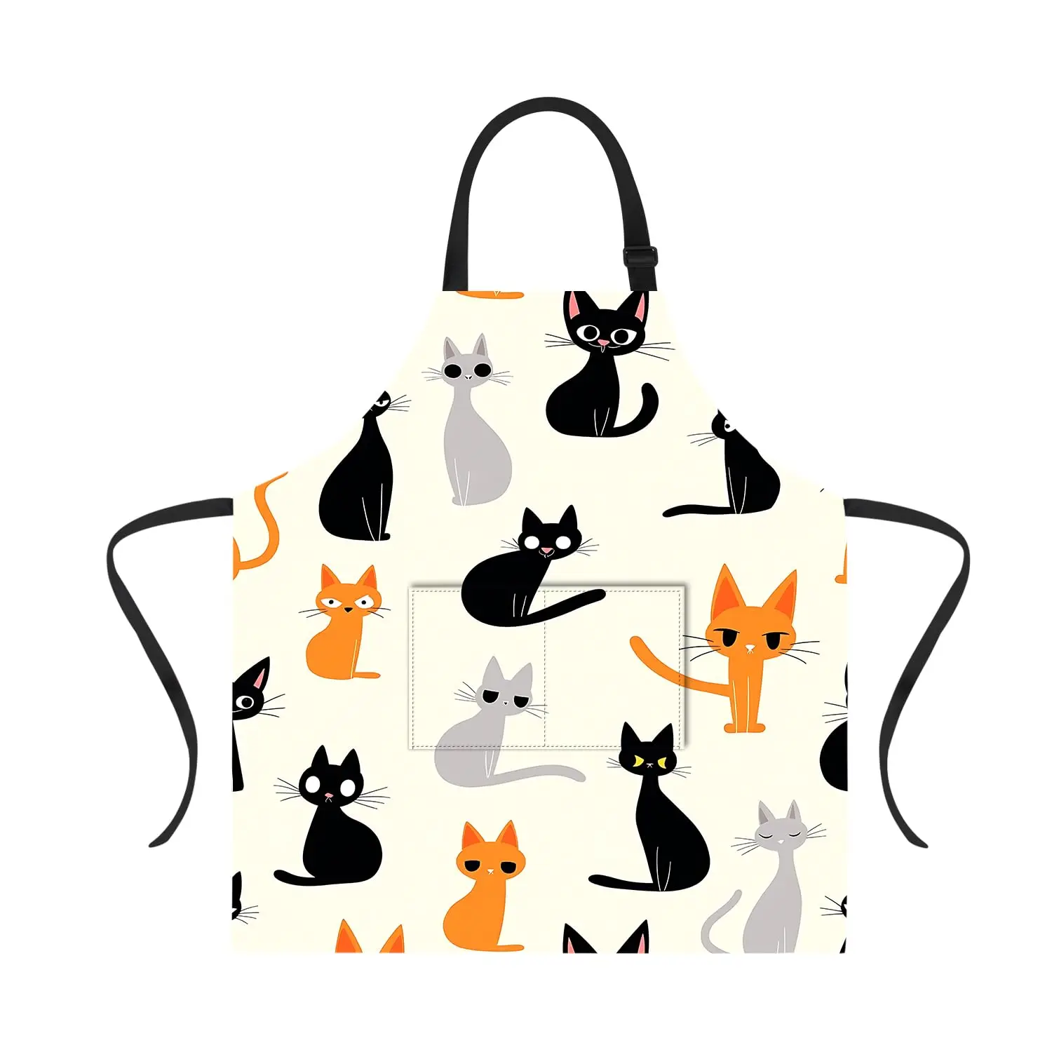 

Funny Apron cat pattern apron for Women Men with Pockets, Adjustable Kitchen Chef Aprons for Cooking Cute Apron