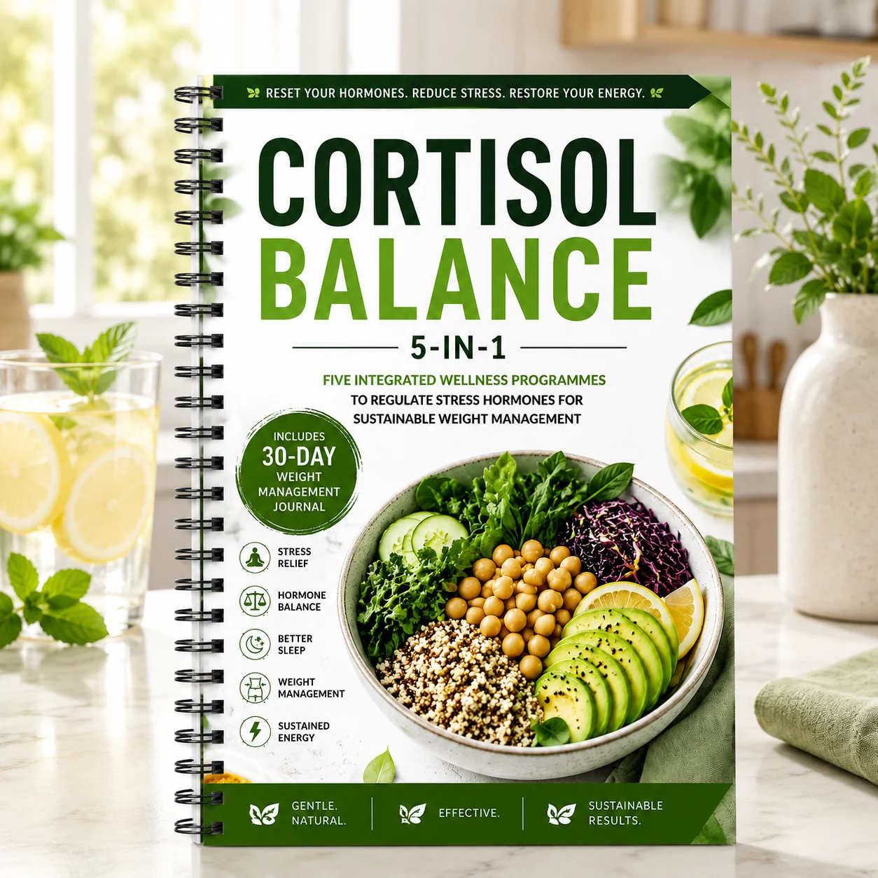 Cortisol Balance 5-in-1 Wellness Program for Hormone Balance Stress Relief Weight Management Sleep Energy 30-Day Plan