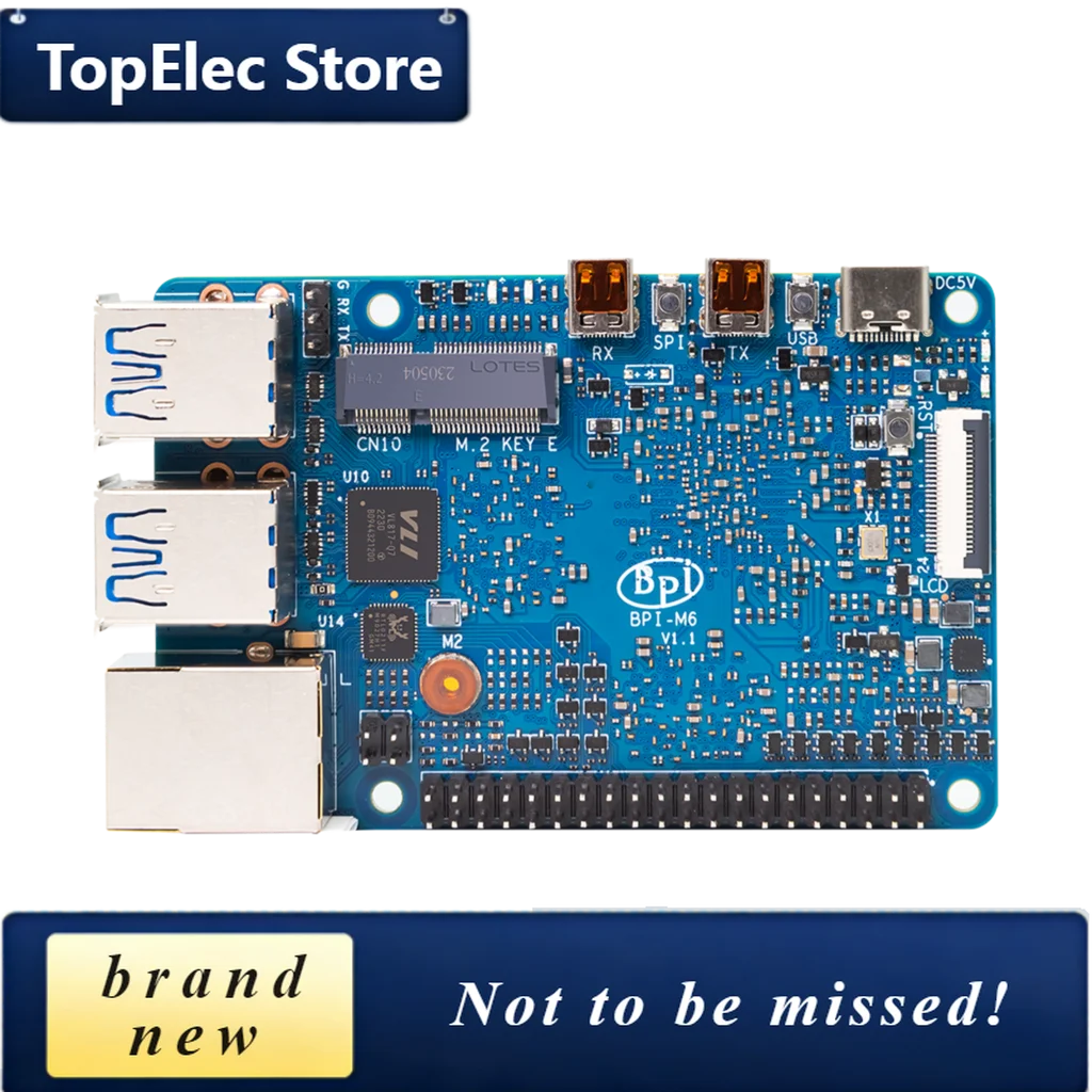 TopElec Banana Pi BPI-M6 Synaptics VideoSmart VS680 Quad-core Cortex-A73 4GB LPDDR4 16GB EMMC Up To 6 .75Tops Imagination GE9920