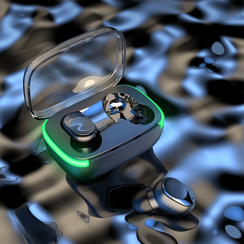 신제품 Air 60 블루투스 5.2 TWS 무선 헤드폰 LED 디스플레이 스테레오 헤드셋 터치 컨트롤 이어버드 소음 감소, 에어 헤드폰 Bluetooth