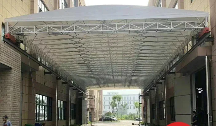 Large scale mobile sliding canopy roof electric tent retractable sunshade activity warehouse