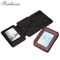 Portable Tri-fold Magic Wallet For Men Small Purse Credit Card Holder Mini Money Bag PU Leather Cash Clip