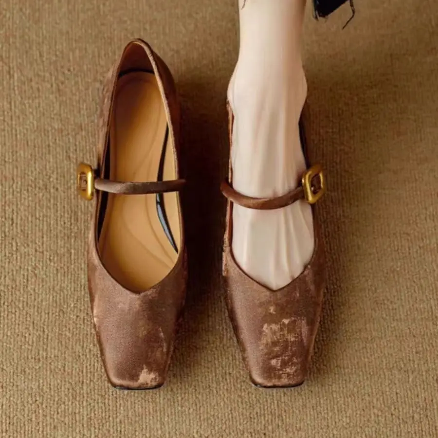 

​2026 Spring and Autumn New Style Square Toe Mary Jane Shoes for Women New Chinese Style Loafers Low Heeled Comfort Footwear​