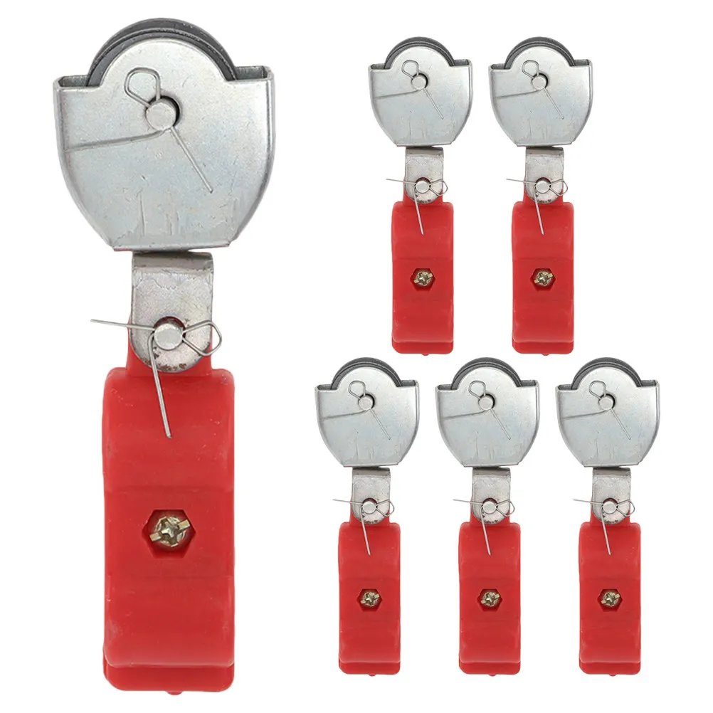 6Pcs Cable Pulley Heavy Duty Steel Wire Rope Swivel Pulley Block Easy Install Lifting System for Industrial Hoisting Overhead