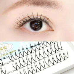 Korean Girl Group Natural Graft U Shape Air Eyelashes Long Clear Band False Eyelashes Extension Nude Makeup Individual Eyelashes