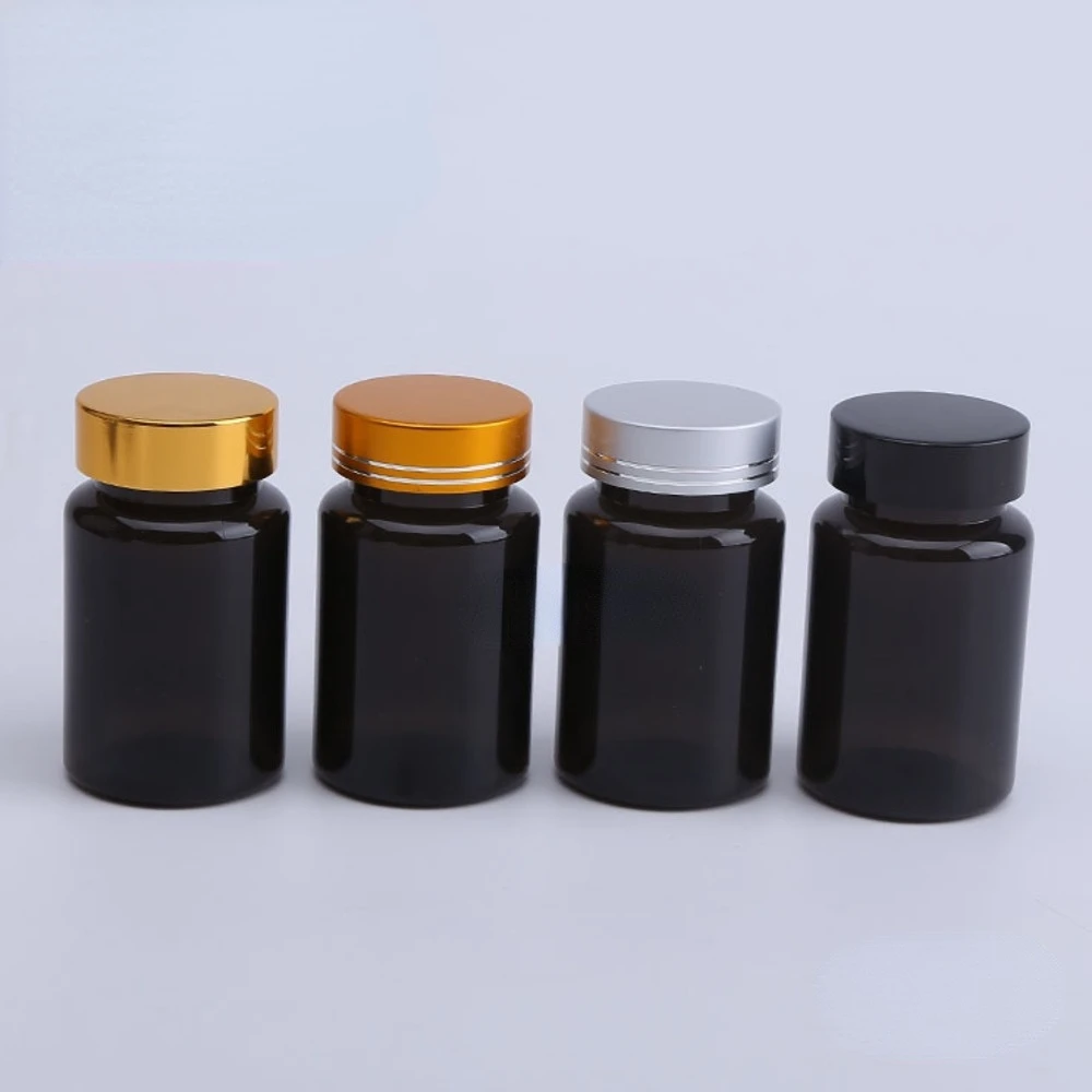 80ML 100ml 120ML 150ML Semi Transparent Black Empty Translucent Medicine Bottle High Grade Plastic Capsule 30PCS Pill Container