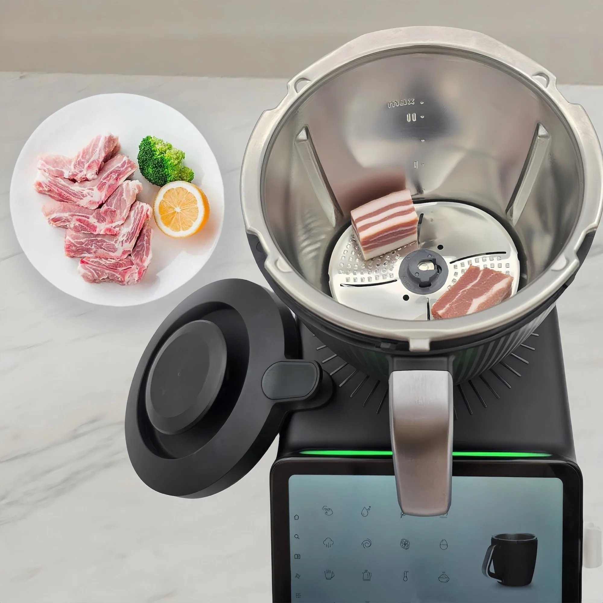 قاطعة مقشرة الغطاء الواقي TM7، مرفق غطاء الشفرة لـ Thermomix TM6 TM5 TM7 الخضار المصنوعة من الفولاذ المقاوم للصدأ، ملحقات المطبخ #4