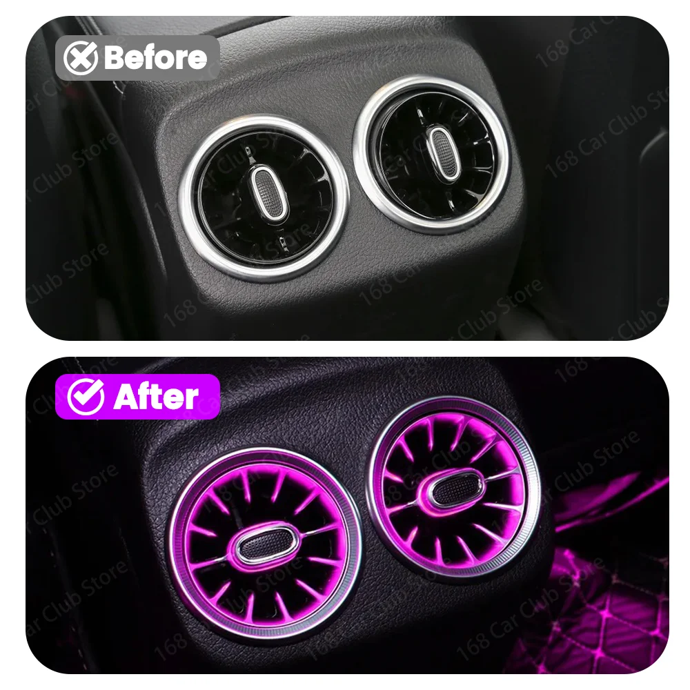LED 12 Color Rear Turbo Vent Ambient Light For Mercedes Benz X156 W246 W117 W176 Auto Light Refit Air Vent Lnterior Components