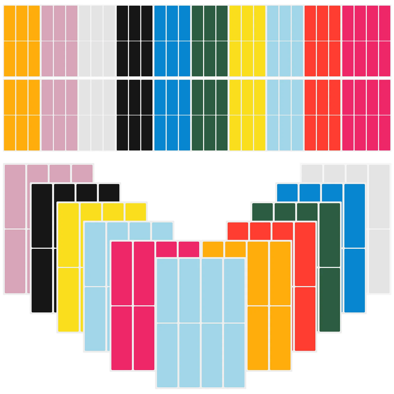

100 Sheets Color Label Stickers Colored Labels Rectangular Colorful Notebook Office Product