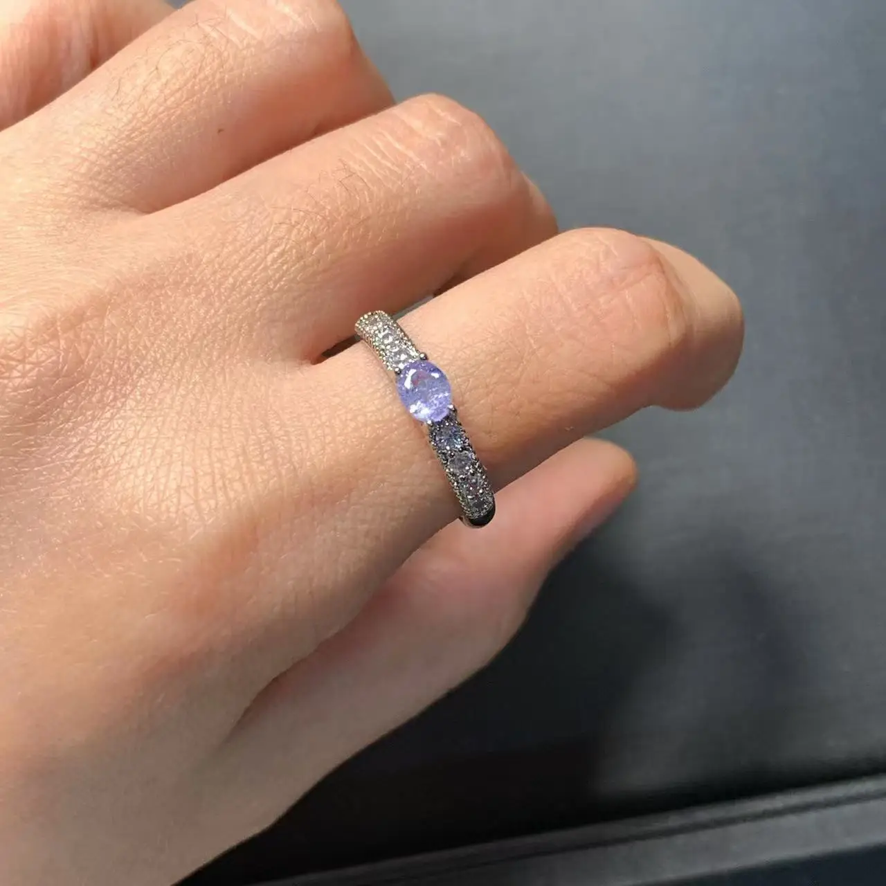 มม.แหวน Tanzanite ธรรมชาติหญิงแหวนเครื่องประดับสําหรับของขวัญผู้หญิงขายส่งคุณภาพสูง Vintage Fine