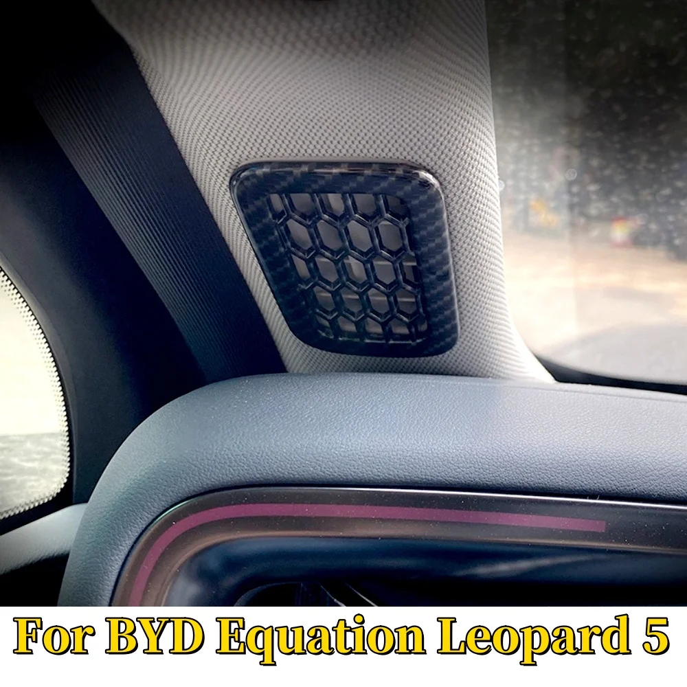 

For BYD Equation Leopard 5 2023 2024 ABS Carbon fiber Car Interior Small Air Outlet Cover Bezel Trim Garnish Accessories