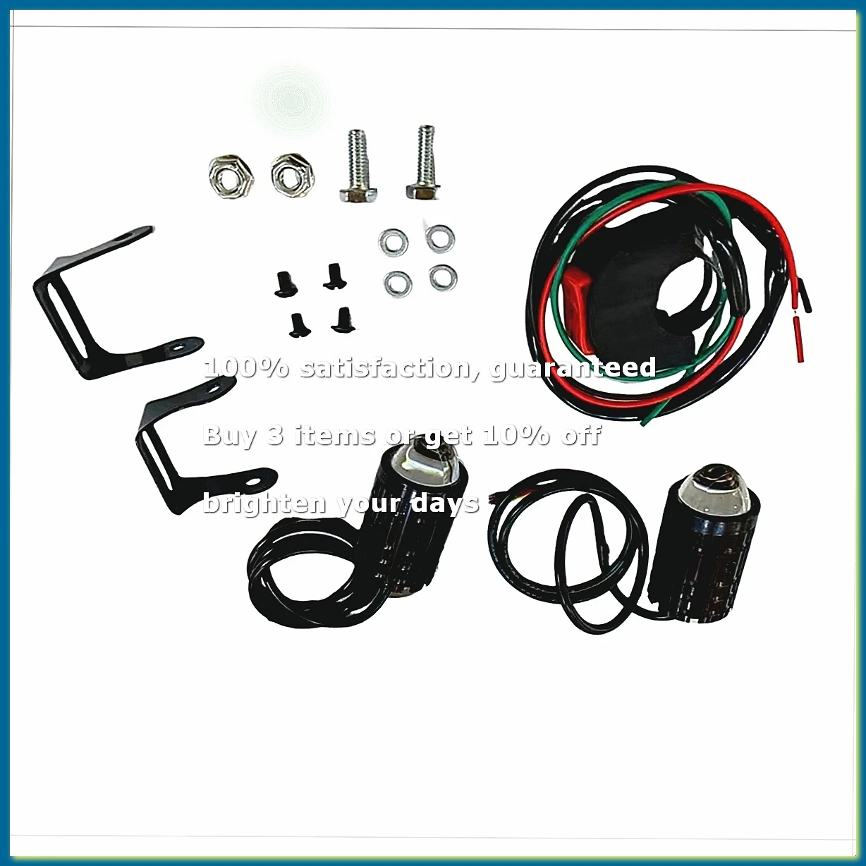 ●Motorcycle High Power Lens Spotlight 6000K LED Dual Color External Spotlights 8-80V Headlights with Switch A