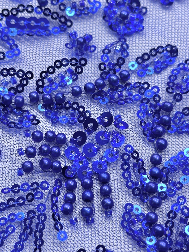 Tessuto di pizzo con perline di paillettes africane di lusso 2025 Sposo di alta qualità Matrimonio nigeriano Ricamo da sposa Tulle francese Cucito