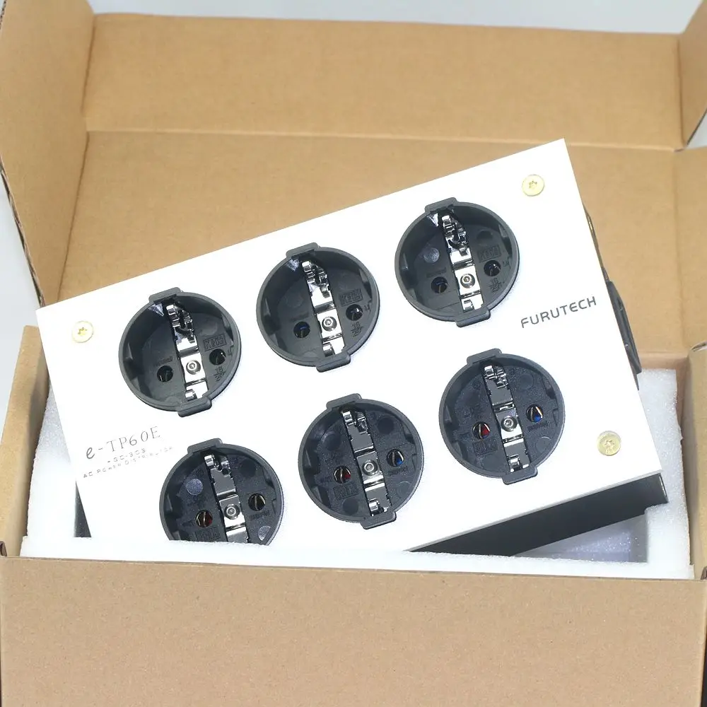 الكلاسيكية اليابانية Furutech e-TP60 stekkerdoos met Zij standen HiFi audio-aansluiting الألومنيوم filterstekker امتصاص صندوق كتم الصوت