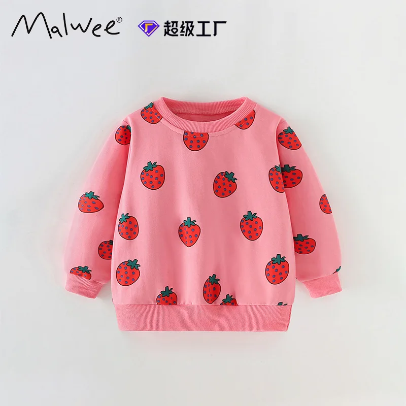 

Little Maven Girls 2025 New Long Sleeve Sweatshirt Kids Animal Bear Print Baby Soft Cotton Casual Children's Top Pullover