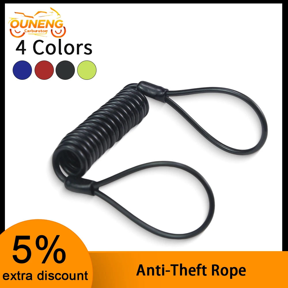 120cm Anti Theft Warning Spring Cable High Flexibility For Motorcycle Scooter Disc Lock Connection