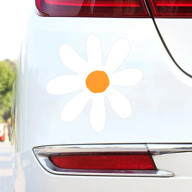 JT442# 1pc White Daisy Flower Car Sticker, Clear Inspirational Stickers For Laptop Water Bottles Car