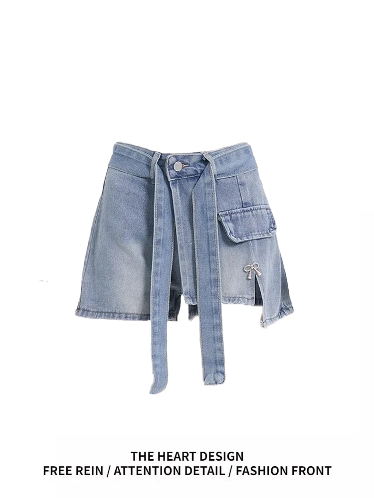 

Американская джинсовая юбка в стиле ретро для женщин: уникальная, изысканная, для ранней весны, с А-образным силуэтом