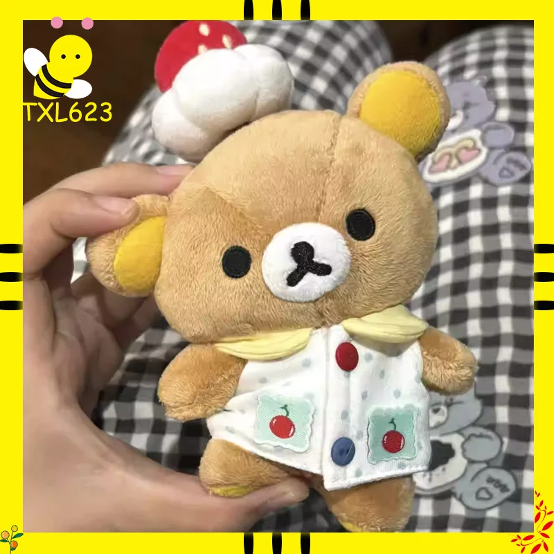 

14 см Брелок-подвеска Rilakkuma Store Manager Series DIY: милый медведь, изысканный брелок для ключей, украшение для автомобиля, игрушки, сувениры