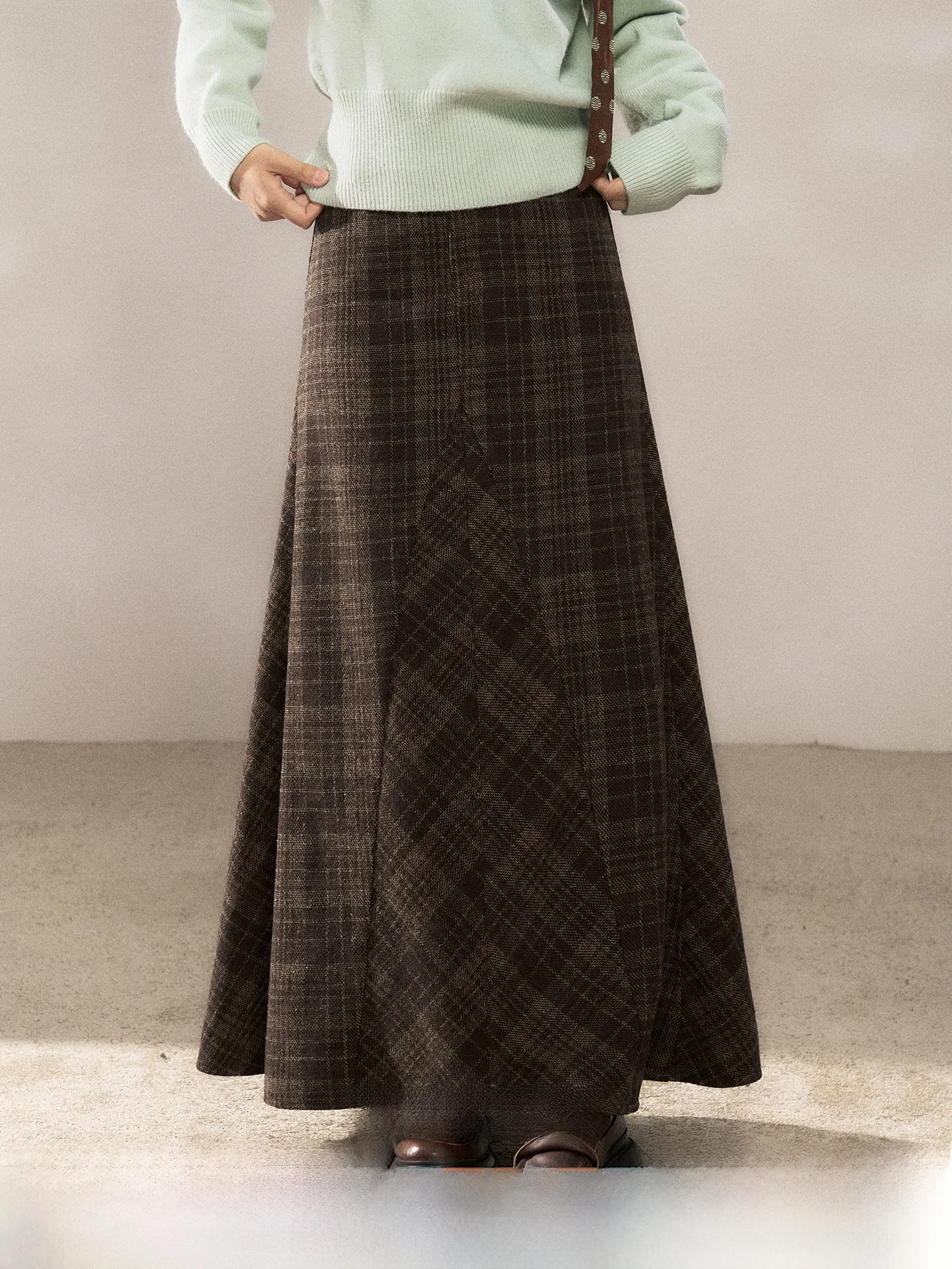 

Юбка-трапеция с высокой талией, женская, зимняя, новая, в корейском стиле, для повседневной носки, очень красивая, длинная юбка