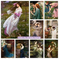 5d Famous Artist John William Waterhouse Diamond Painting Art Wildflowers Crystal Photo Cross Stitch Handcraft Mosaic Home Decor