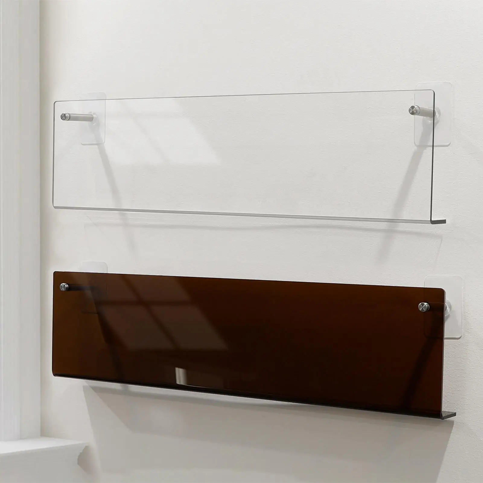 Acrylic Brochure Holder Wall Mount Magazines Rack Pamphlet Stand Floating Bookshelves Hang Display Literature Organizer
