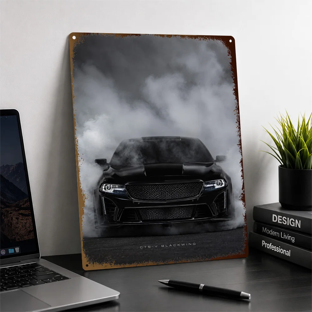USA CT5-V Blackwing Black Sports Car Aluminum Poster Personalized Metal Sign Exotic Motoring Style Wall Art Perfect For Lounge