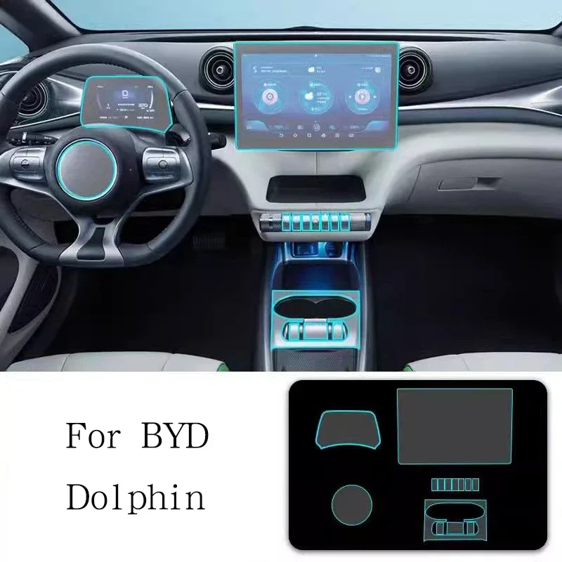 

For BYD Dolphin Car Interior Door Center Console Media Dashboard Navigation TPU Anti-scratch Protector Film