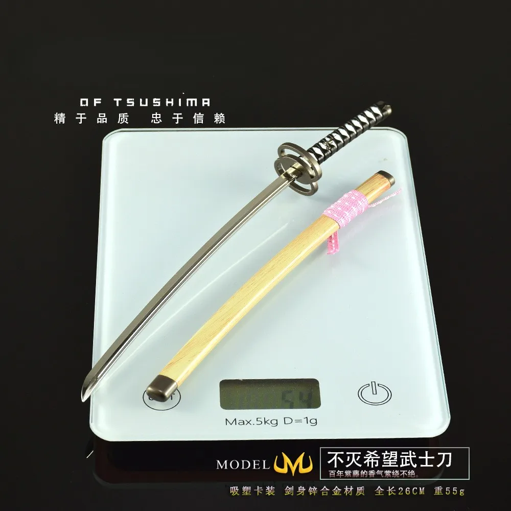 كاماكورا عصر لا قابل للتفكيك الأمل سيف ساموراي 26 سنتيمتر لعبة الشكل الطرفية المعادن كاتانا نموذج تمثال سطح المكتب هدية عيد ميلاد لعبة #6