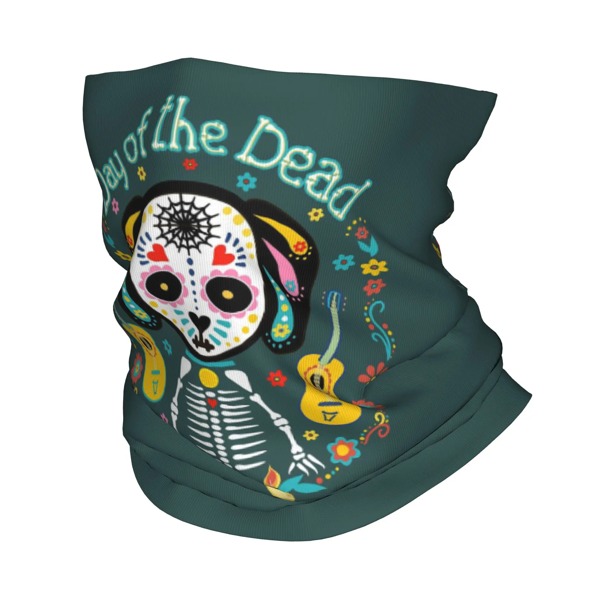 

Day of the Dead Dog Print Bandana Neck Cover Printed Wrap Mask Scarf Multifunction Face Mask Cycling For Men Women Adult