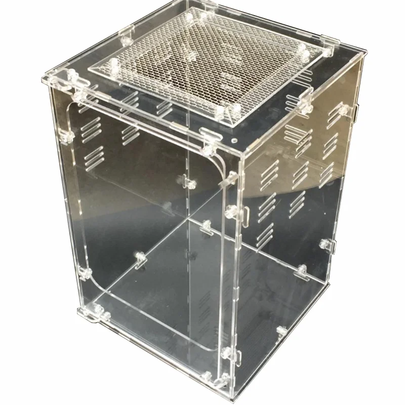 

Заводская прозрачная квадратная клетка для рептилий, PMMA, оргстекло, акриловая клетка для кормления домашних животных, коробка для кормления рептилий, пластиковые акриловые клетки для домашних животных