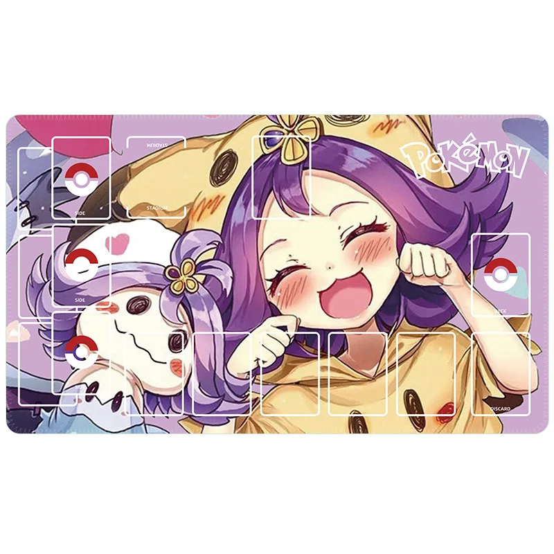 60*35*0.2cm PTCG Dedicated GAME Card Mat Battle Acerola Marnie Serena Bulbasaur Gift Toy Anime Table Mat