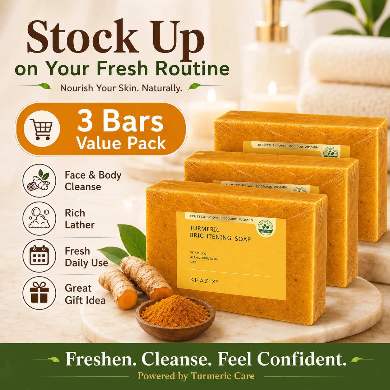 Sabun Batang Kunyit Asam Kojic - Kojic Acid Soap ulasan dan harga