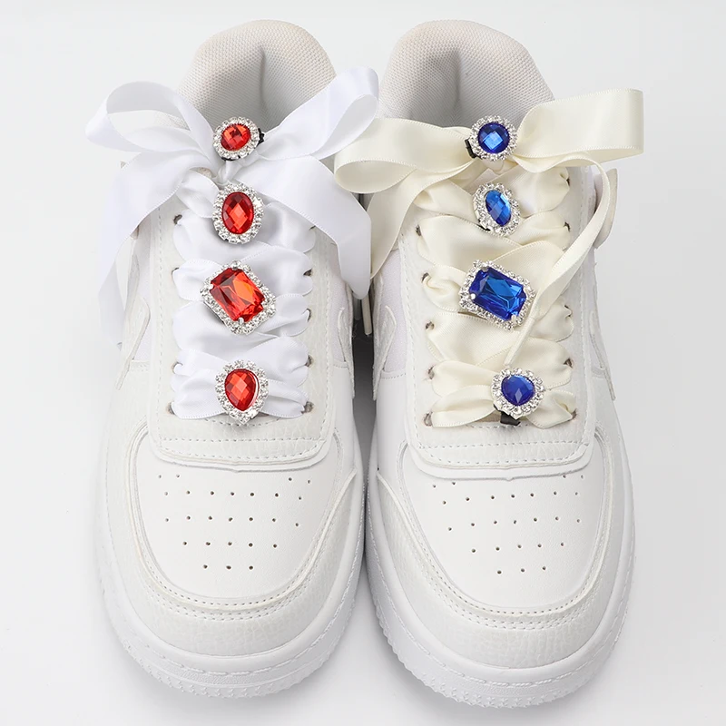 1PC Diamond Shoelaces Decoration Luxurious Shiny Rhinestones Buckle Shoes Accessories Plastic Shoe Charms Design for Sneaker
