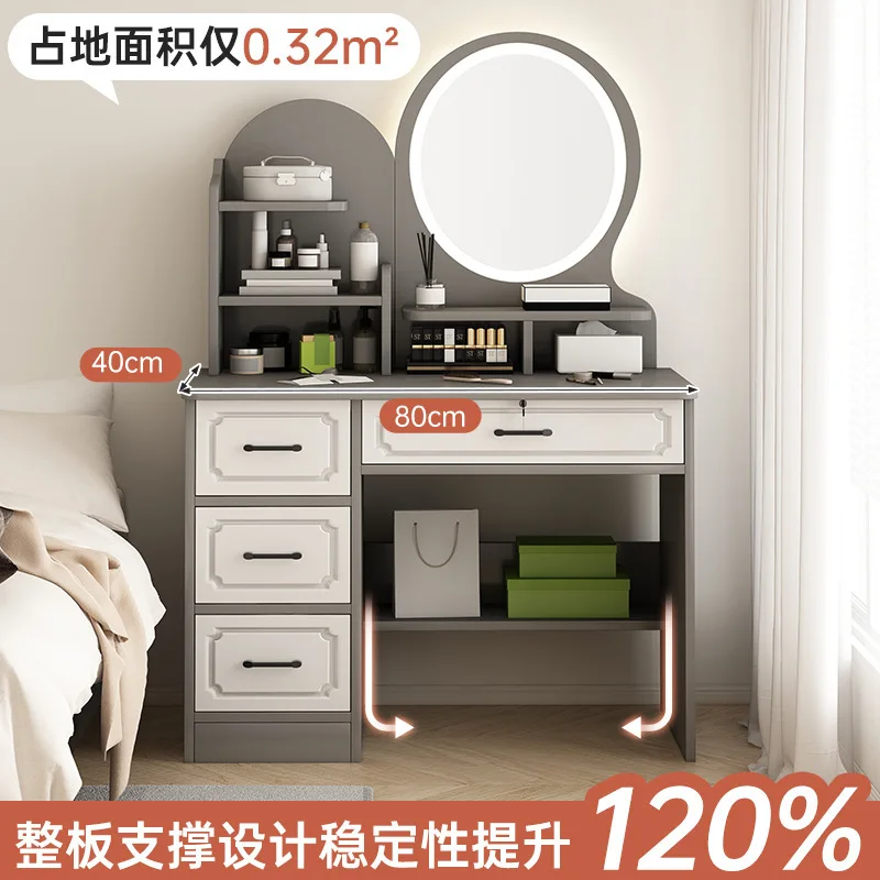 Dresser, bedroom, small apartment, makeup mirror, locker, integrated table