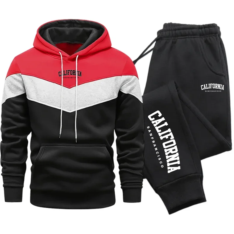Fashion Men's Tracksuit Print Casual Hoodie Sweatshirts Outdoors Sports Jogging Clothing Autumn Winter Warm Quality Streetwear - view 2