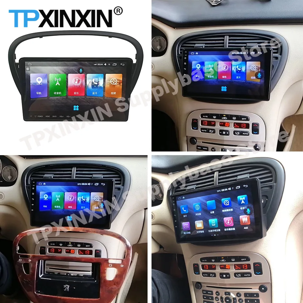 Car Radio Stereo Receiver Android 13 For Peugeot 607 2002 2003 2004 2005 2006 2007 2008 GPS Navi Player Video Audio Head Unit