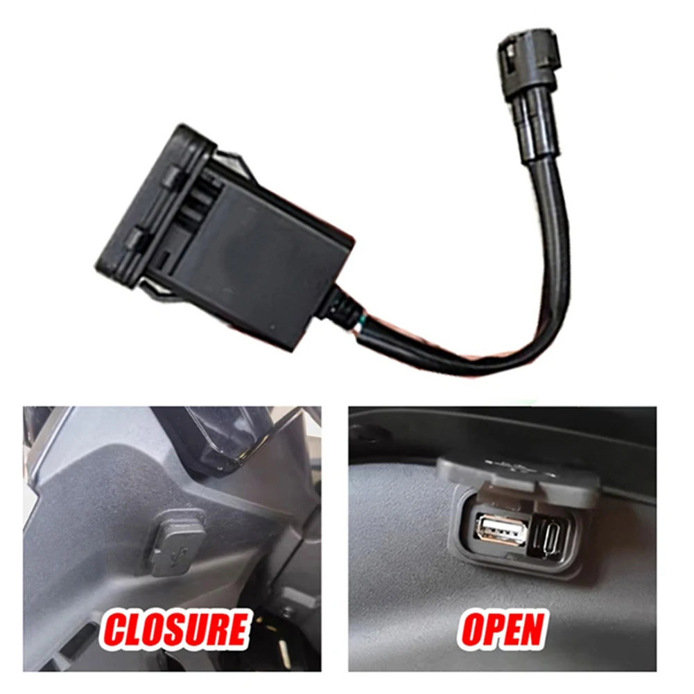 

For Spring Wind 675SR-R Motorcycle USB Fast Socket With Waterproof Cover 12V Power Supply Adapter