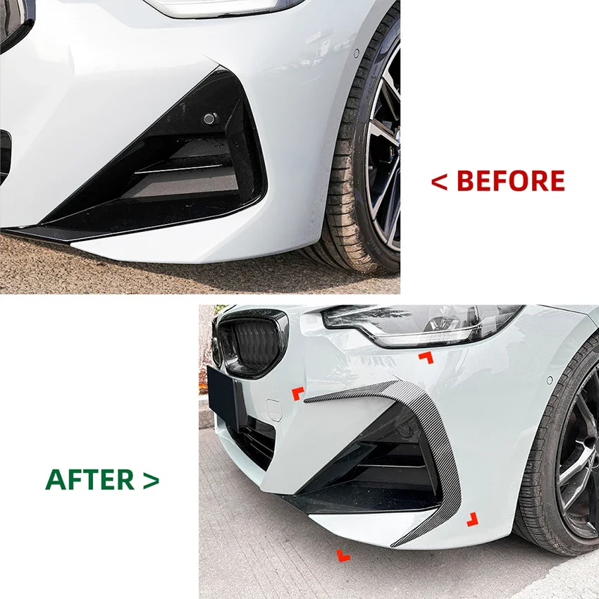 Car Front Bumper Wind Knife For BMW 2 Series G42 Coupe M Sport 2022+ Diffuser Splitter Exterior Tuning Car Accessories