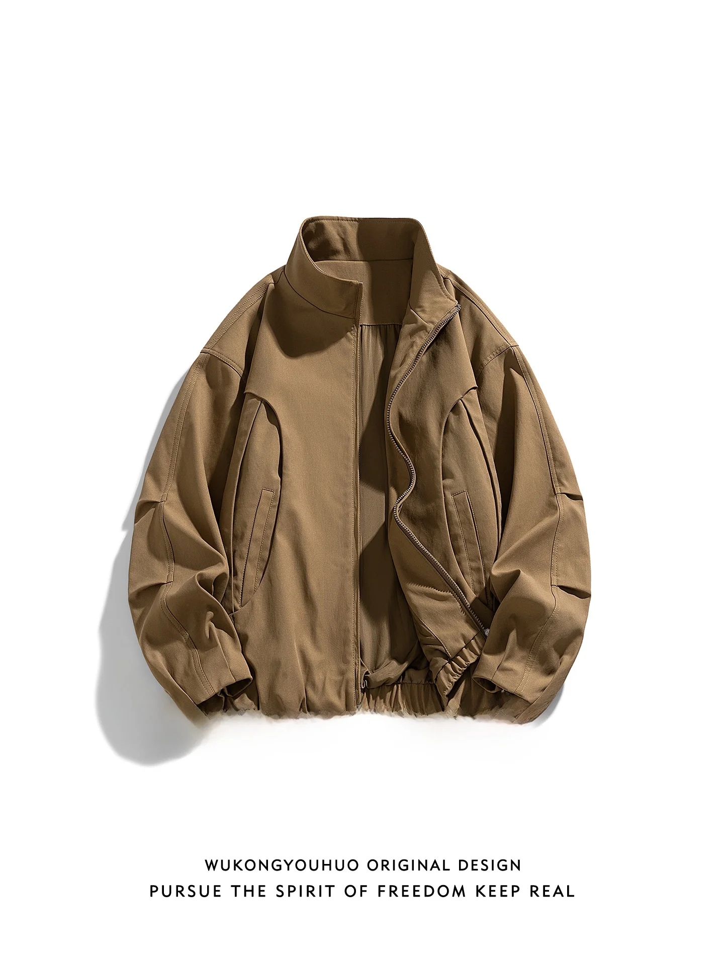 

Повседневная свободная винтажная куртка-пэчворк с воротником-стойкой, весенняя верхняя одежда для молодежи, из полиэфирного волокна, с длинными рукавами и молнией