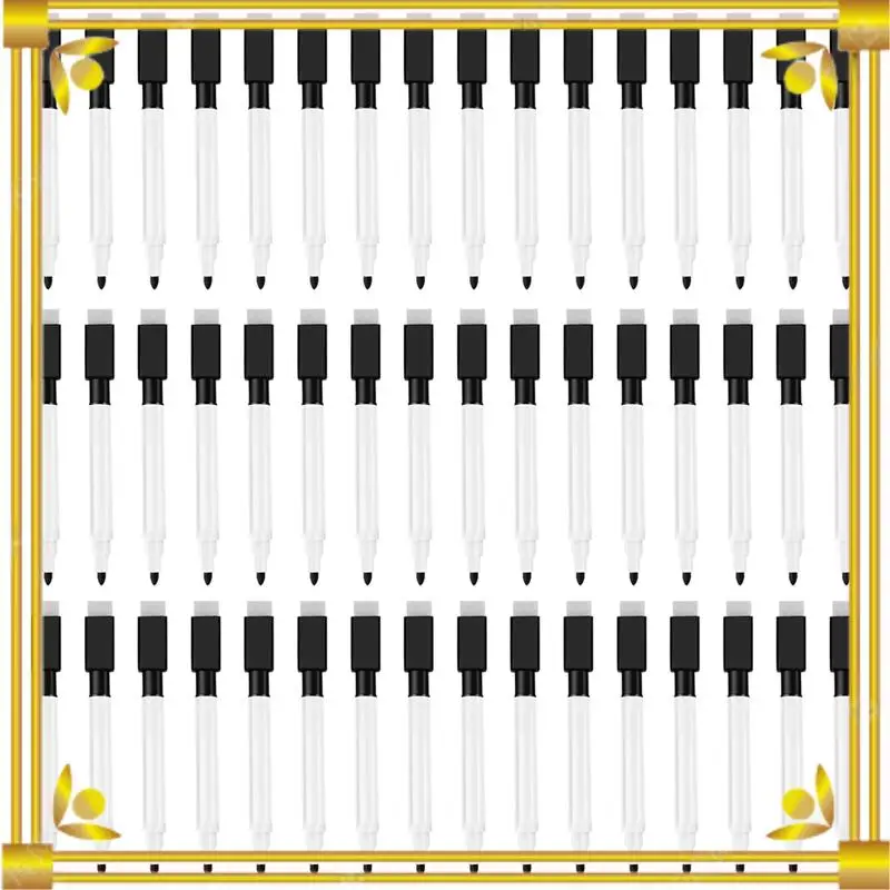قلم سبورة بيضاء مغناطيسي قابل للمسح، 48 عبوة من علامات السبورة البيضاء مع غطاء ممحاة