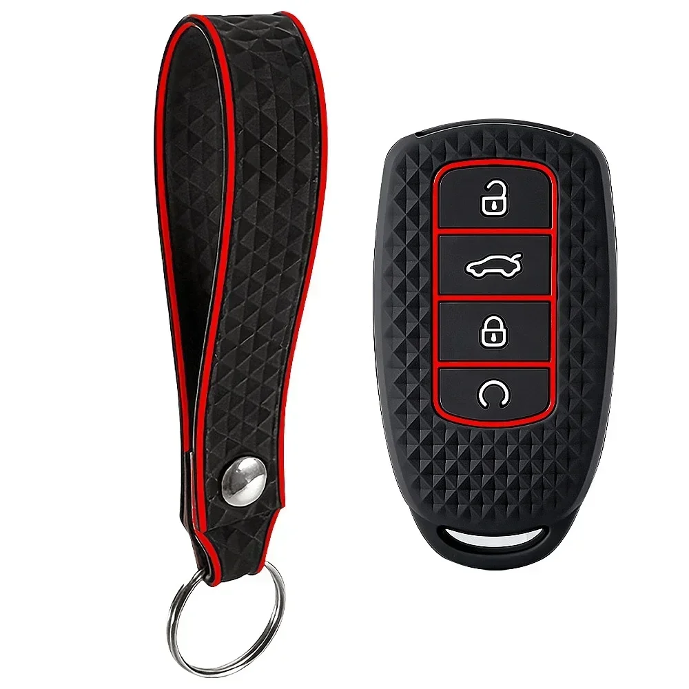 Silicone Car Key Fob Cover Auto Key Shell For Chery Tigo 7 8 Pro Max Plus Omoda C5 Arrizo5 Plus