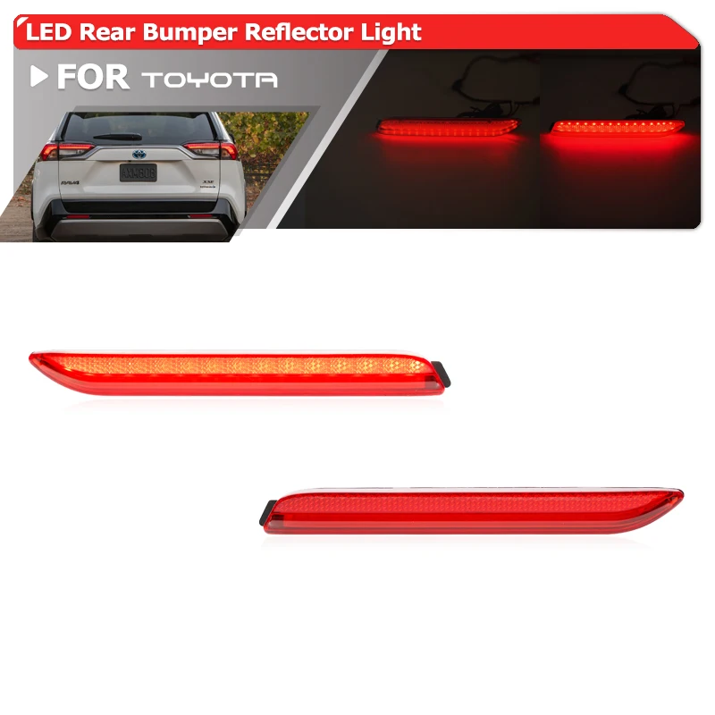 F​or Toyota 2023+ BZ4X 2024+ Grand Highlander 2019+RAV4 Sienna Avalon Venza For Lexus LED Rear Bumper Reflector Tail Brake Light 