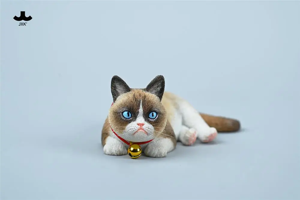 In Stock 1/6 Scale JXK JXK219 Prostrate Bell Ragdoll Ugly Cat 2.0 Miniature Scene Accessories For 12 inch Action Figures Dolls