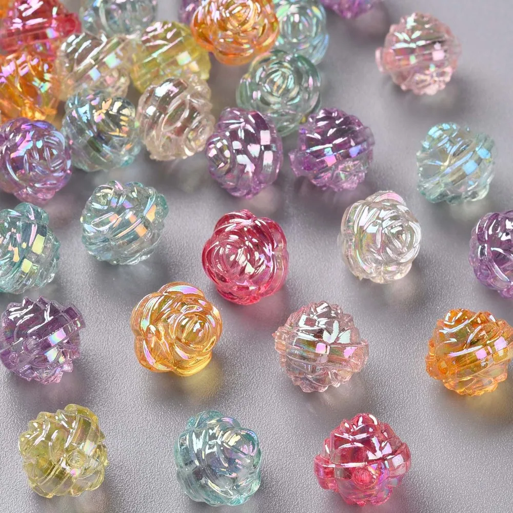 

500g Transparent Acrylic Beads AB Color Flower Mixed Color 11.5x11.5mm Hole: 1.8mm about 780pcs/500g