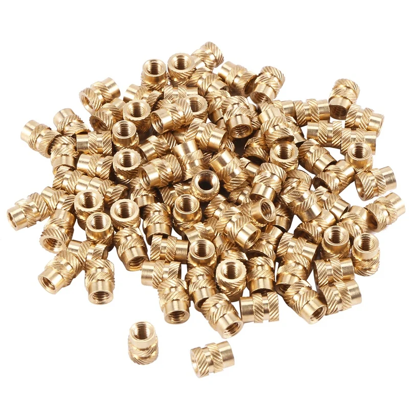 AEE3-100Pcs M3 Thread Knurled Brass Threaded Heat Set Heat Resistant Insert Embedment Nut For 3D Printer
