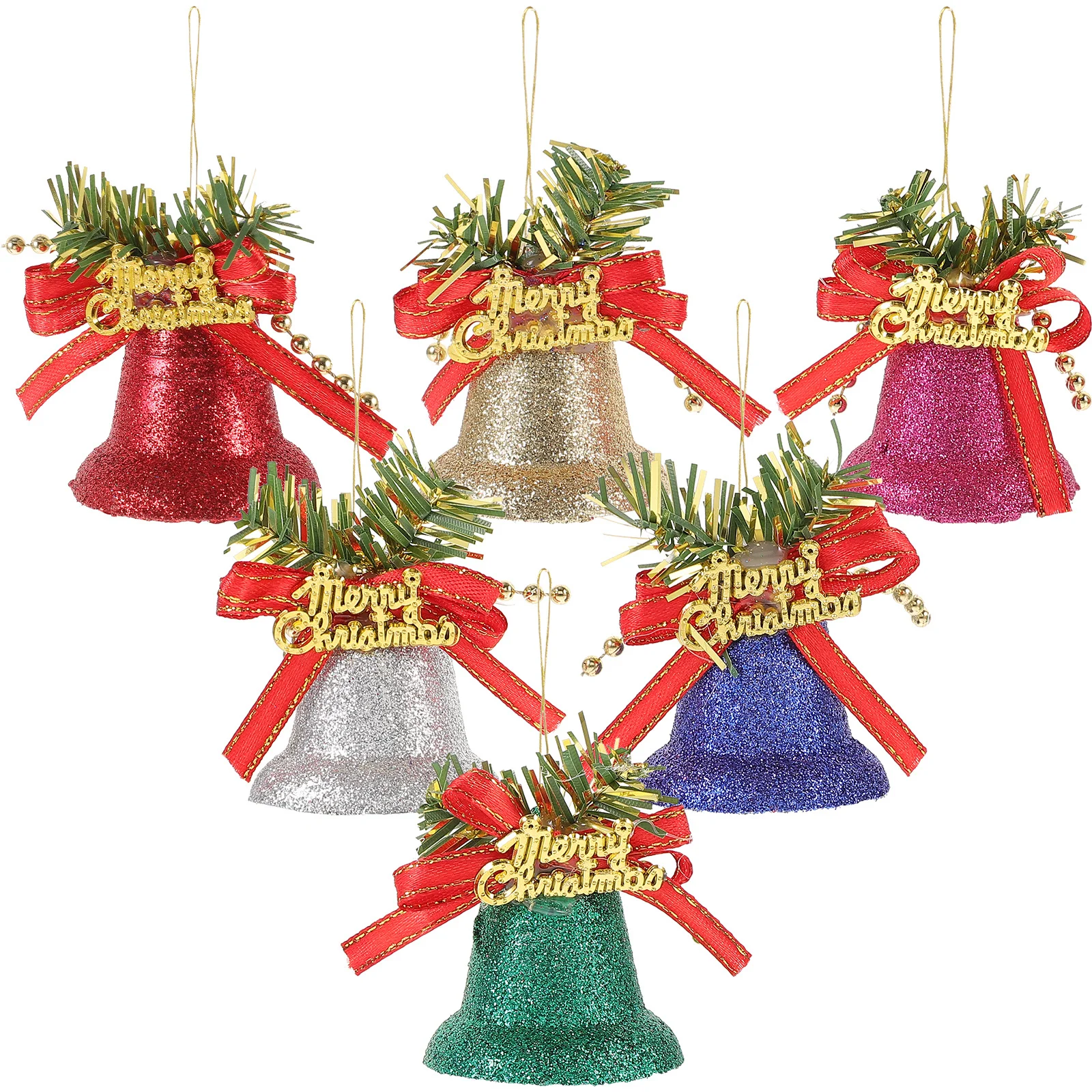 

6Pcs Christmas Bell Ornament Lightweight Hanging Decoration Xmas Tree Pendant Xmas Party Bell Hanging Decor Christmas Bells